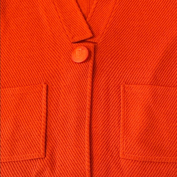 St. John Santana Knit Cardigan Blazer Rust Orange Oversized Small EUC - Picture 6 of 8